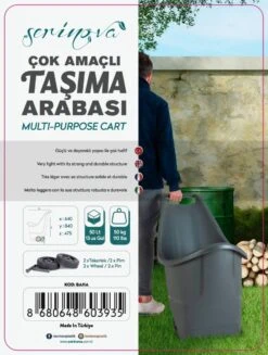 Kruiwagen Met Wielen Antraciet Tuintrolley Shoppingkar Bolderkar Max 50kg -Best Garden Tools Store 907x1200 5