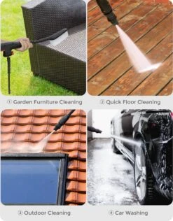 Merkloos Home Hogedrukreiniger - 2100W - 165 Bar - Met Verstelbare Nozzles Slanghaspel 5m Netsnoer 10m Slang - Voor Reiniging Huis Auto Tuin -Best Garden Tools Store 939x1200 3