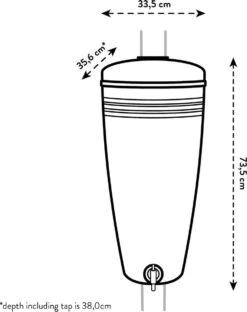 Elho Green Basics Rain Catcher 33 - Regenton Voor Balkonbuiten - Ø 33.5 X H 73.5 Cm - Grijs/Living Concrete -Best Garden Tools Store 951x1200