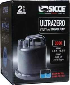 Sicce Ultra Zero - Vlakzuiger - Dompelpomp - Wateroverlast - 3000 L/h -Best Garden Tools Store 998x1200 3